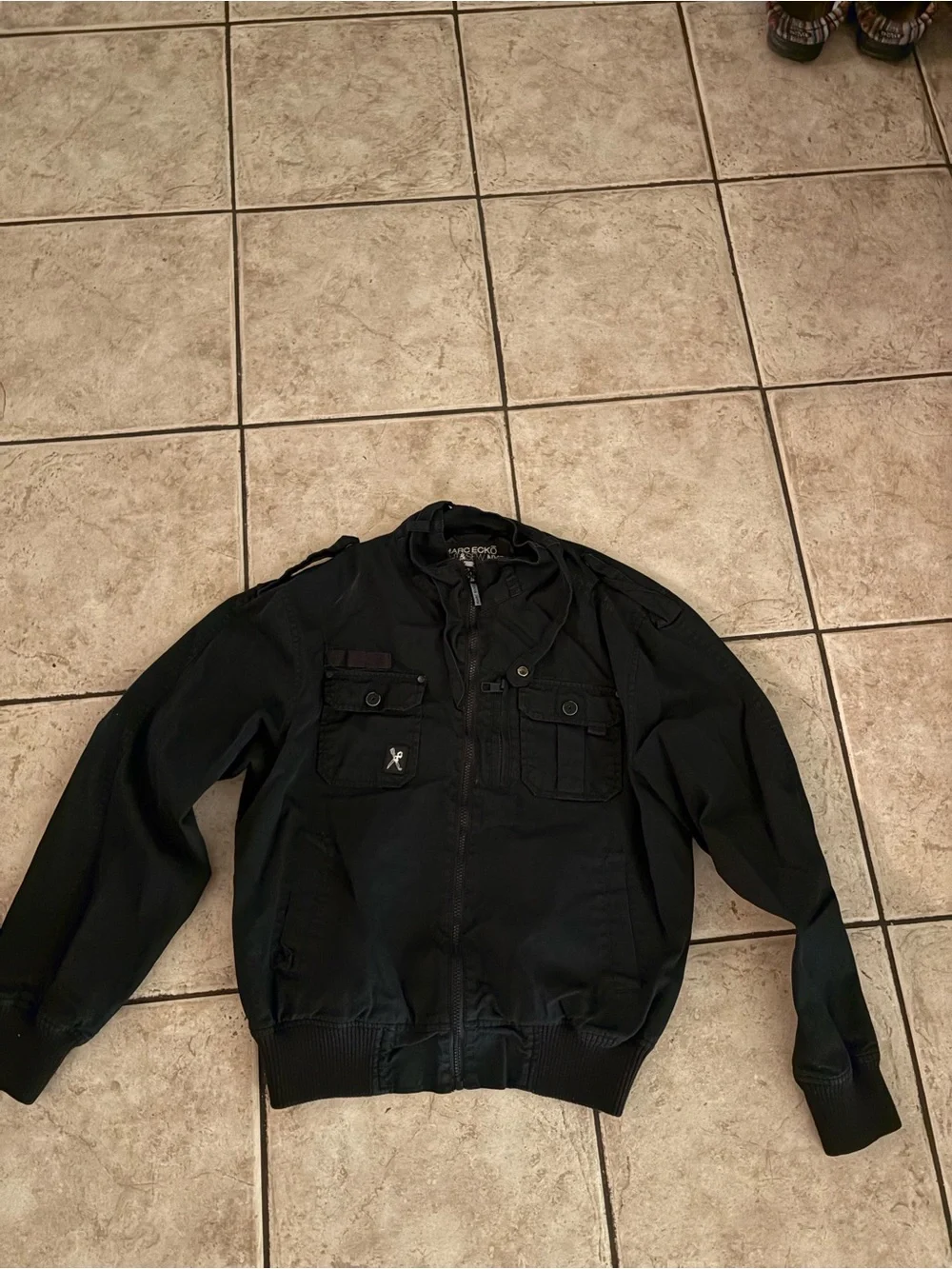 Marciano Black Military-Style Field Jacket